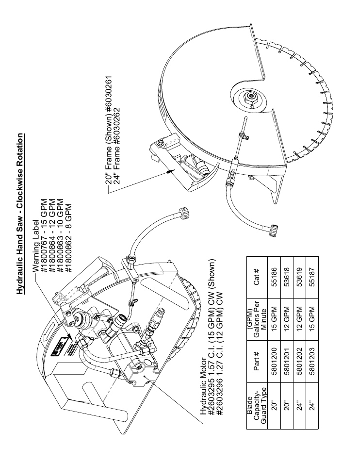 Sheet3, Drawing view2, Drawing view3 | Diamond Products Hydraulic Hand Saw (CW) User Manual | Page 3 / 8