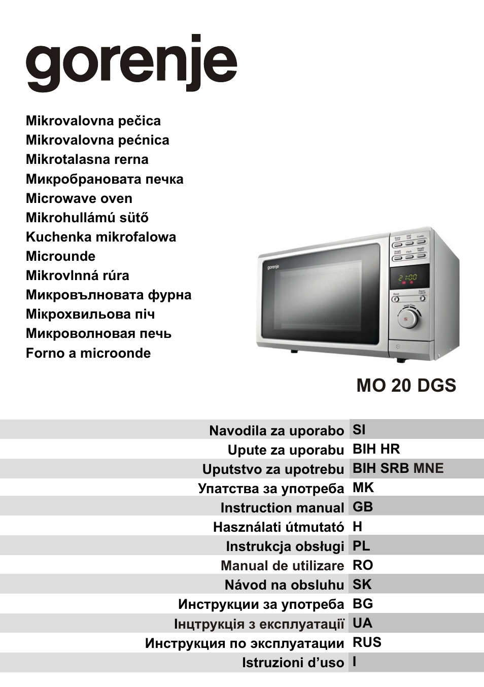 Gorenje MO-20 DGS User Manual | 97 pages