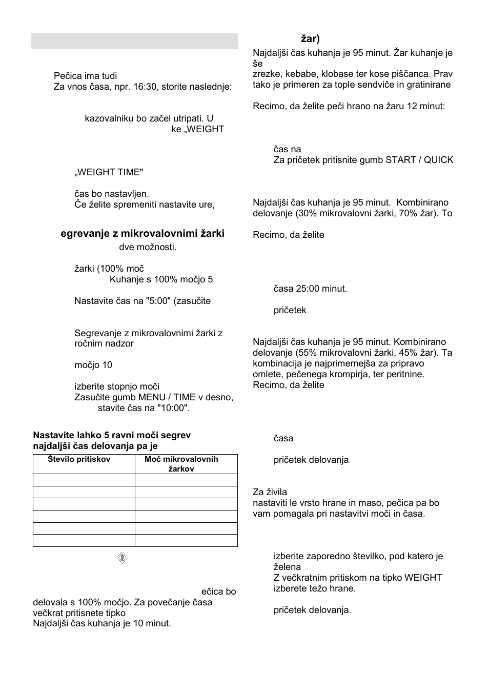 Navodila za upravljanje | Gorenje MO-20 DGS User Manual | Page 7 / 97