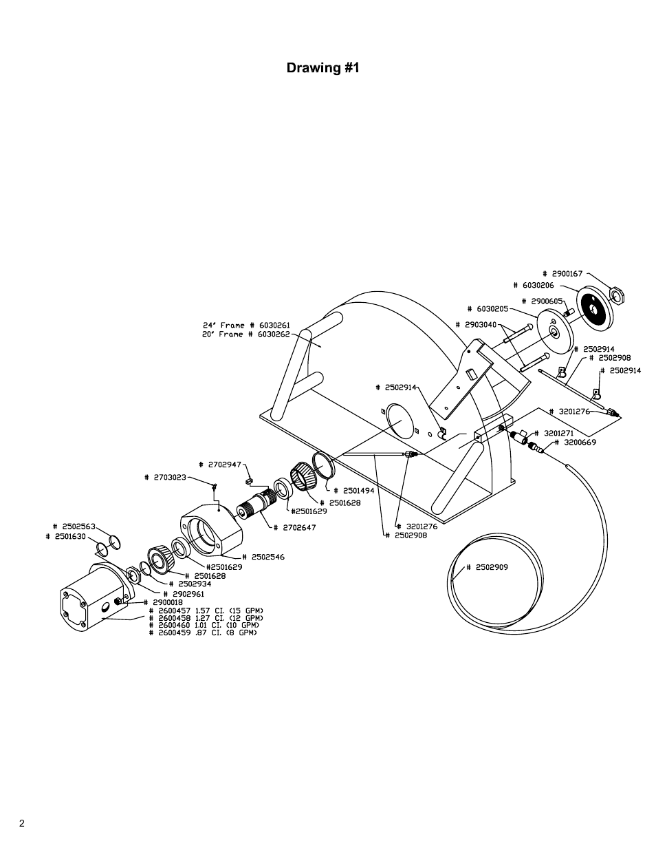 Drawing #1 | Diamond Products Hydraulic Hand Saw HS-24 User Manual | Page 2 / 8