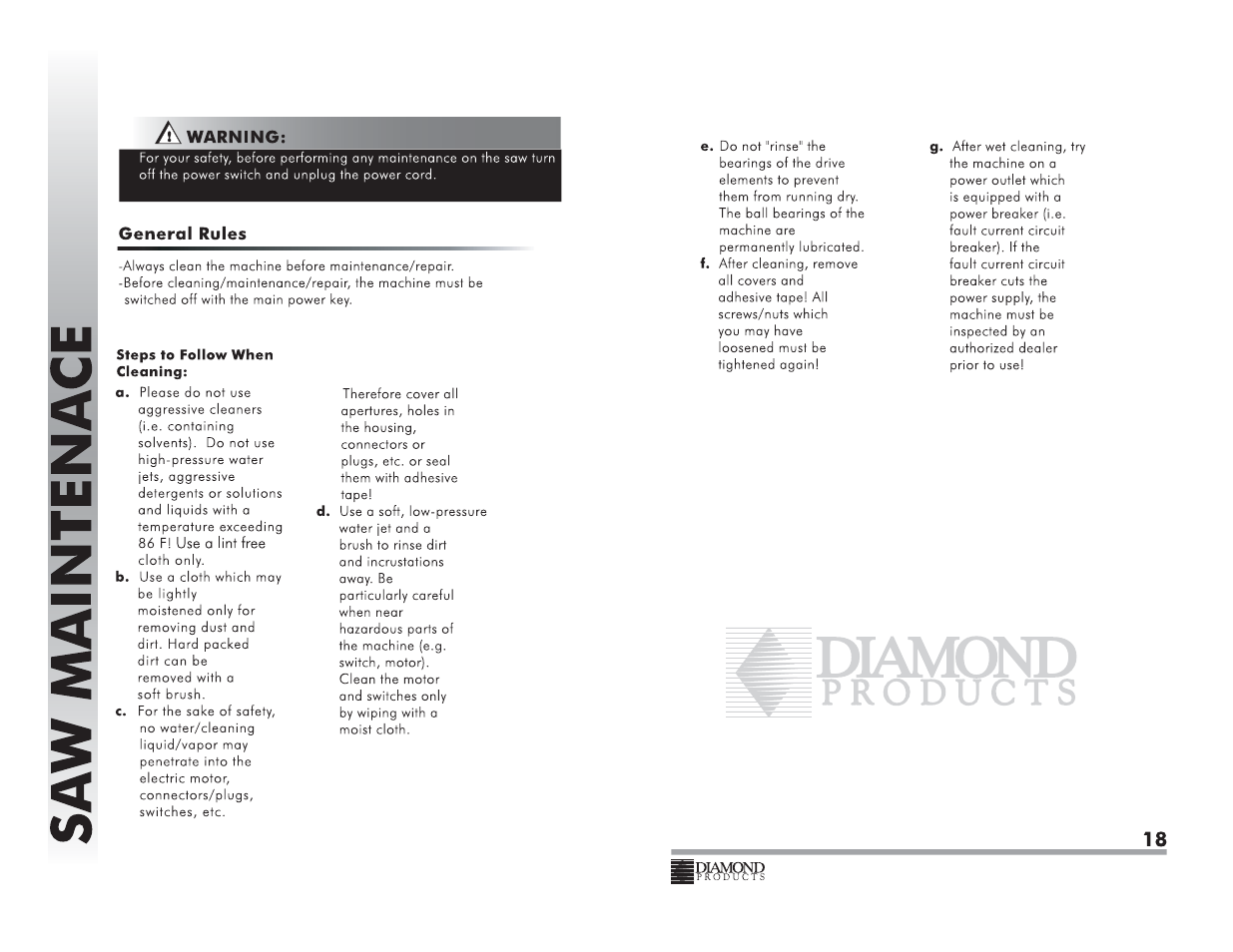 Diamond Products CC350M User Manual | Page 10 / 18