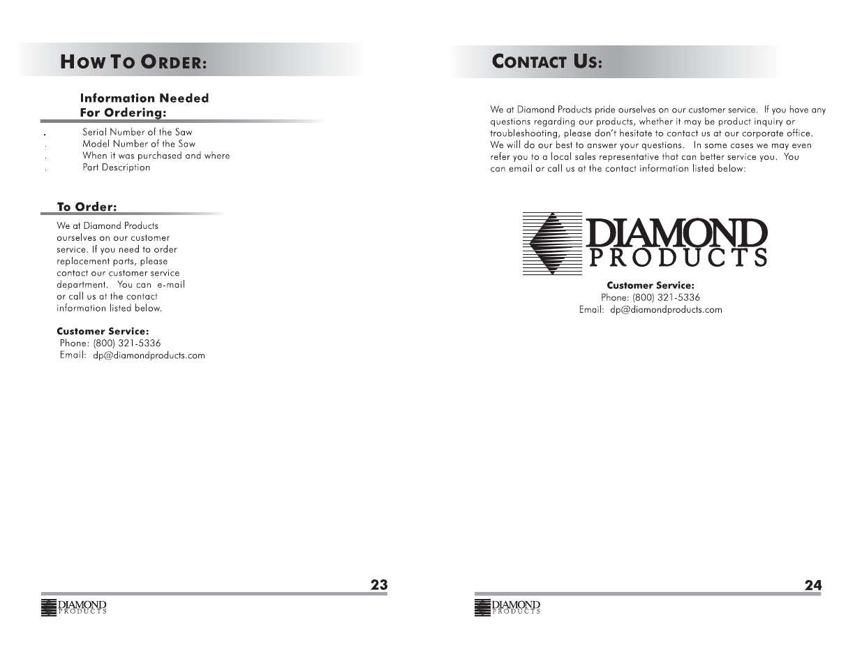 Diamond Products CC350M User Manual | Page 13 / 18