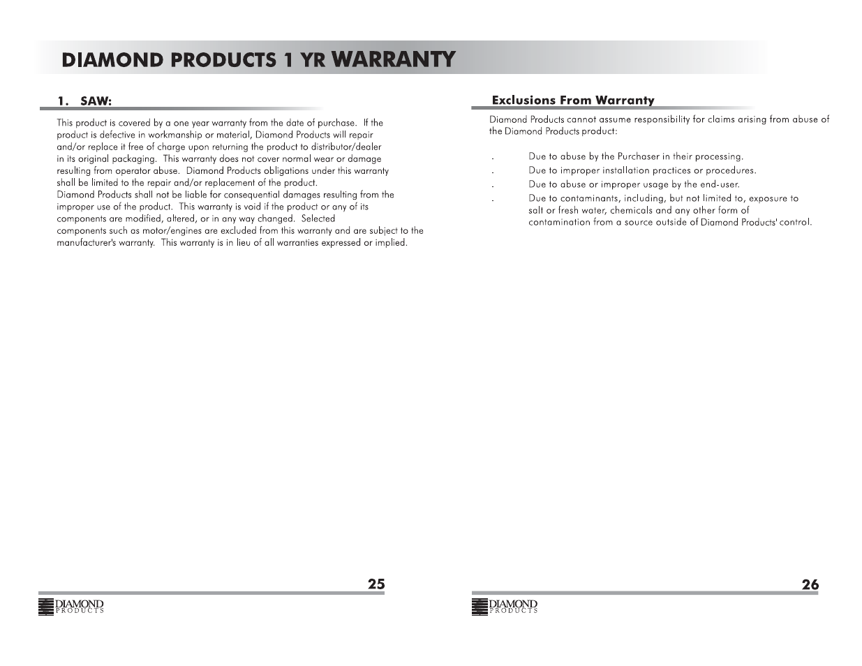 Diamond Products CC350M User Manual | Page 14 / 18