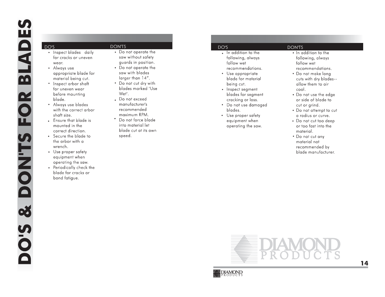 Diamond Products CC350M User Manual | Page 8 / 18
