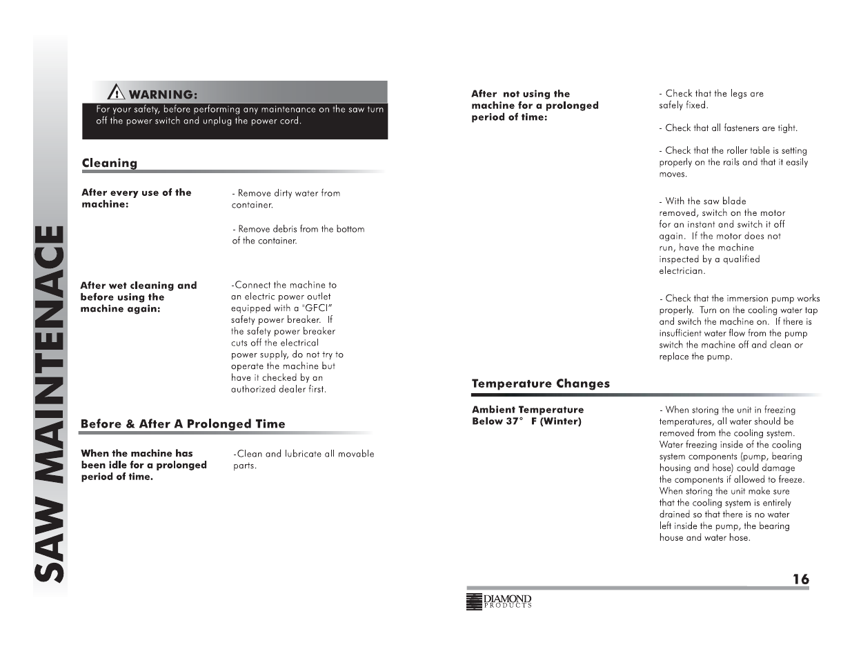 Diamond Products CC350M User Manual | Page 9 / 18
