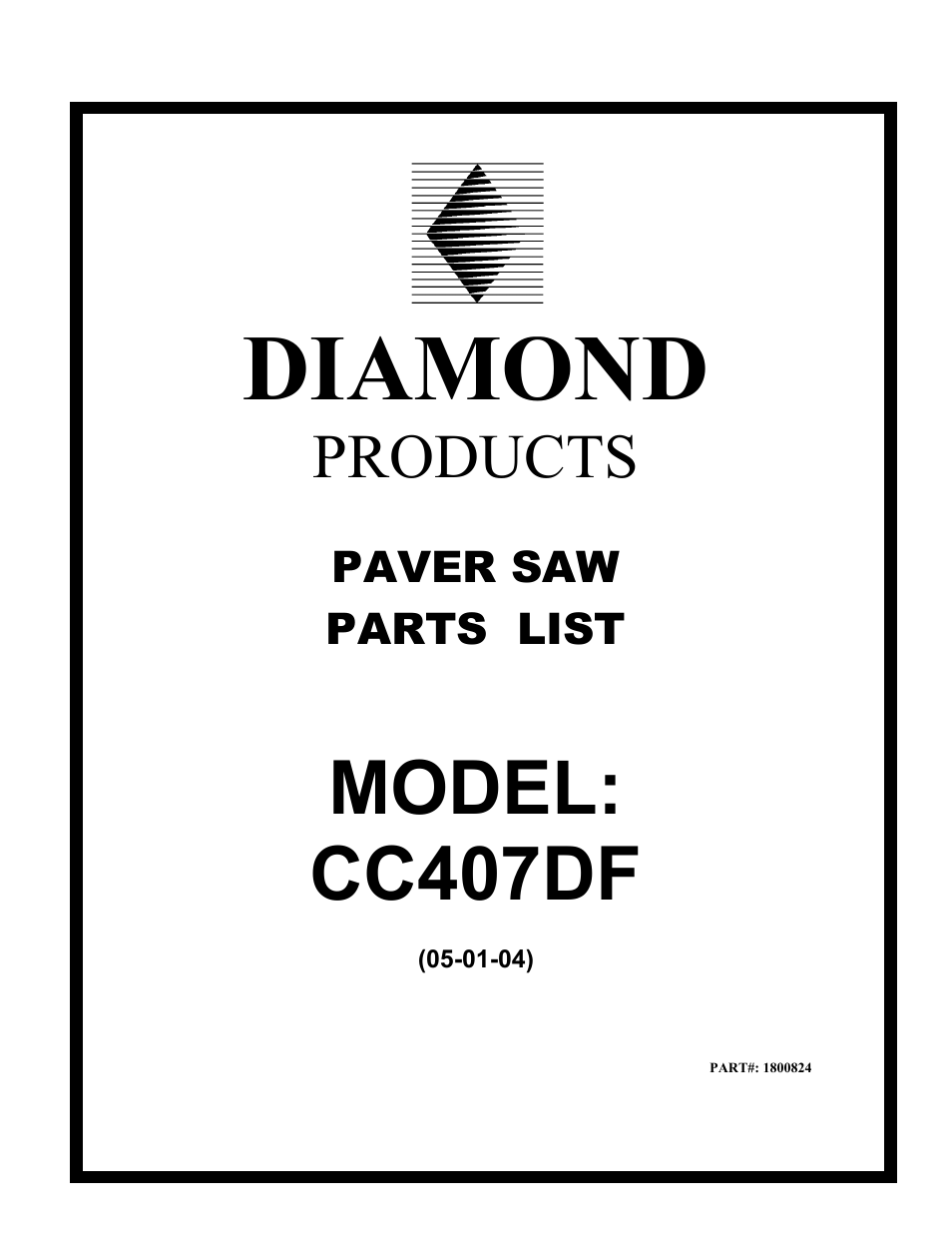 Diamond Products CC407DF User Manual | 12 pages