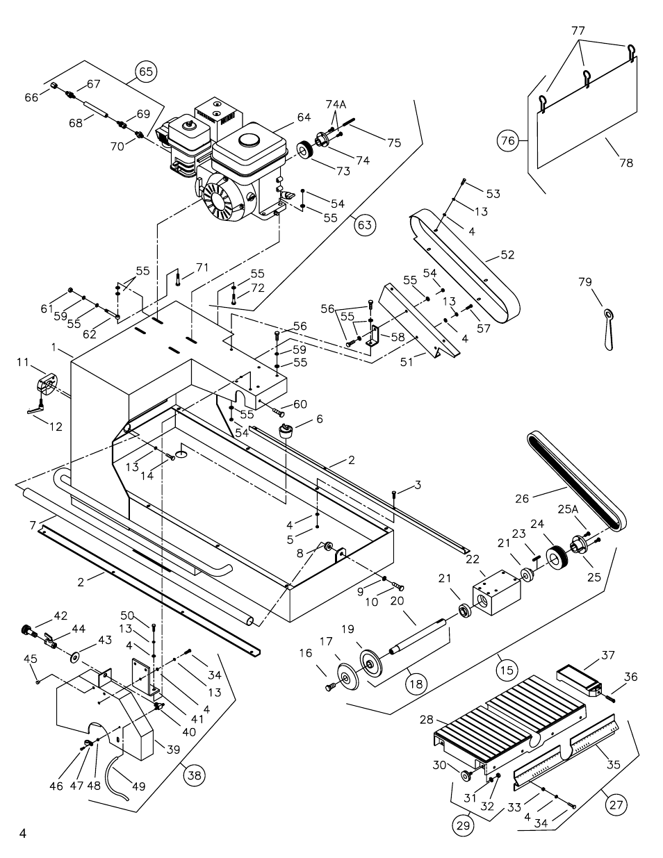 Paver saw w/ gas engine, Paver saw with gas engine………………………………………4-5 | Diamond Products CC407DF User Manual | Page 4 / 12