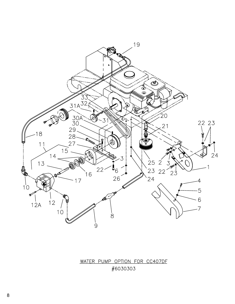 Diaphragm water pump option, Diaphragm water pump option..…………………………….….8-9 | Diamond Products CC407DF User Manual | Page 8 / 12