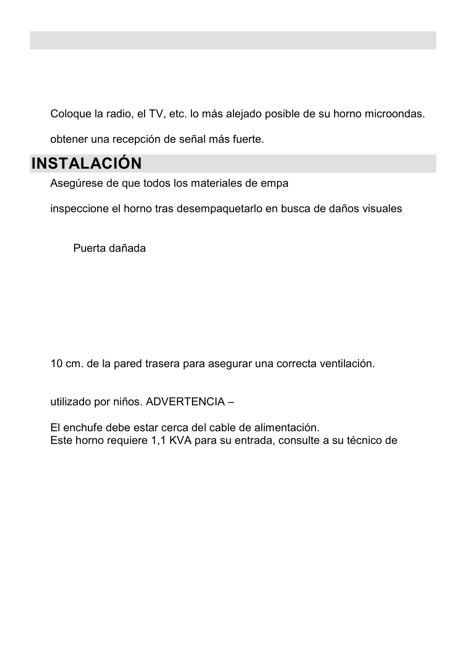 Interferencias de radio, Instalación | Gorenje CMO-200 DWII User Manual | Page 108 / 125