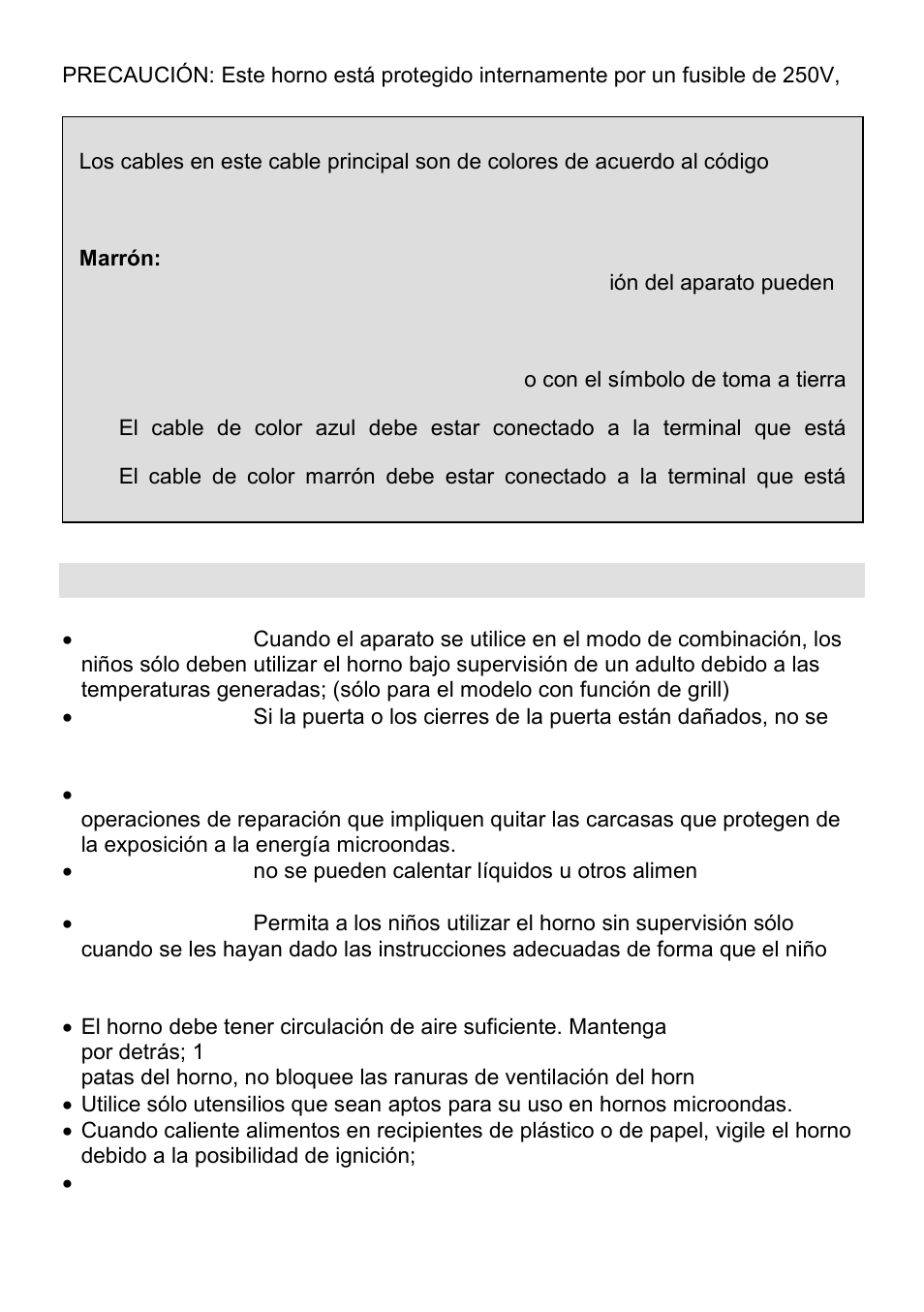 Instrucciones de seguridad importantes | Gorenje CMO-200 DWII User Manual | Page 109 / 125