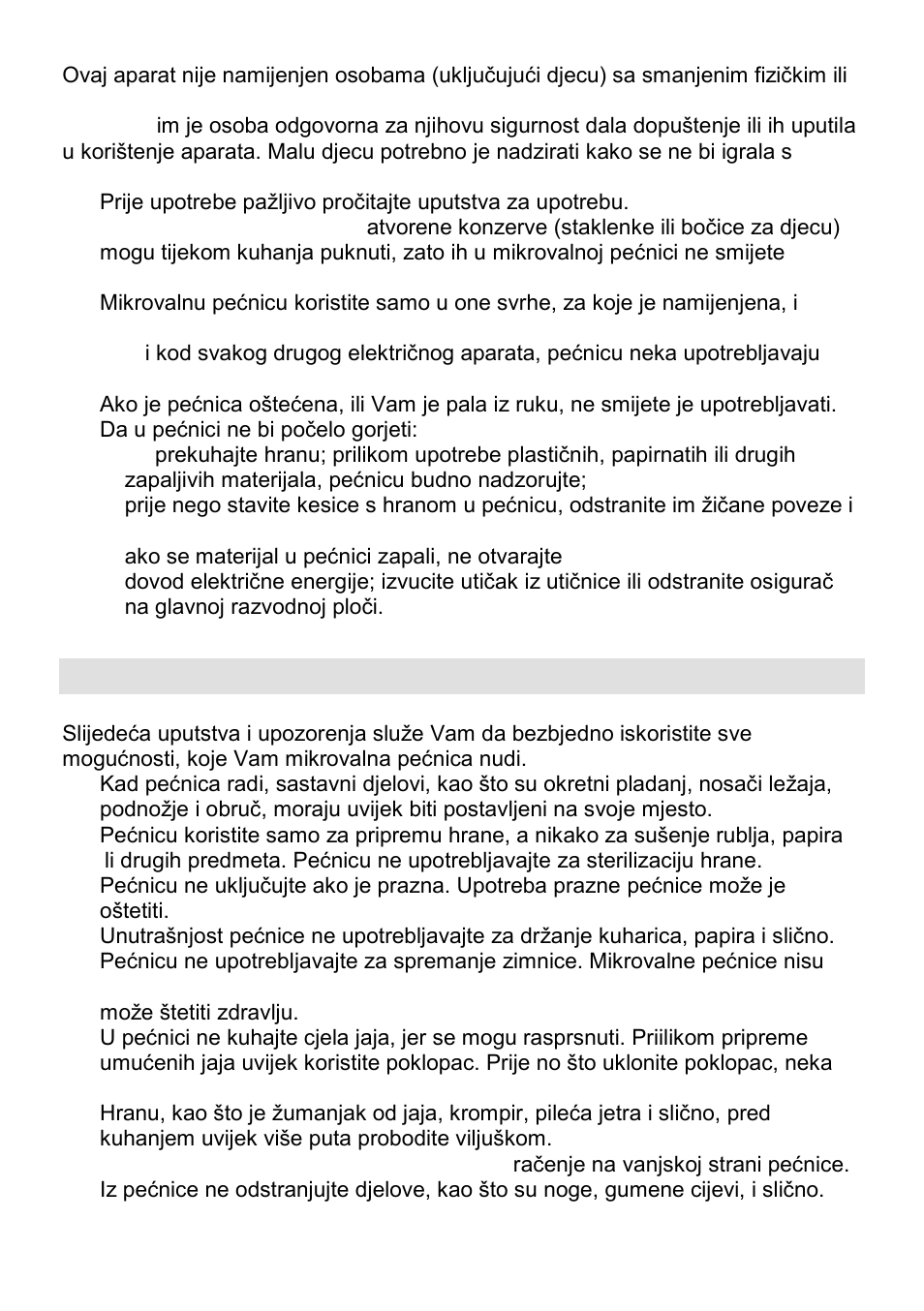 Uputstva za sigurnu upotrebu | Gorenje CMO-200 DWII User Manual | Page 14 / 125