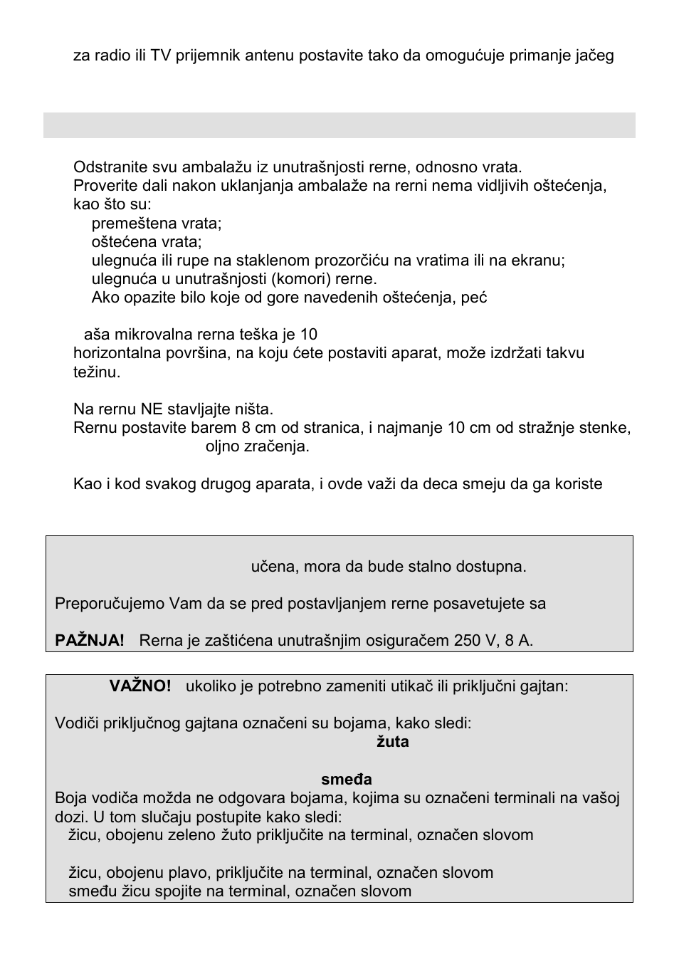 Postavljanje mikrovalne rerne | Gorenje CMO-200 DWII User Manual | Page 22 / 125