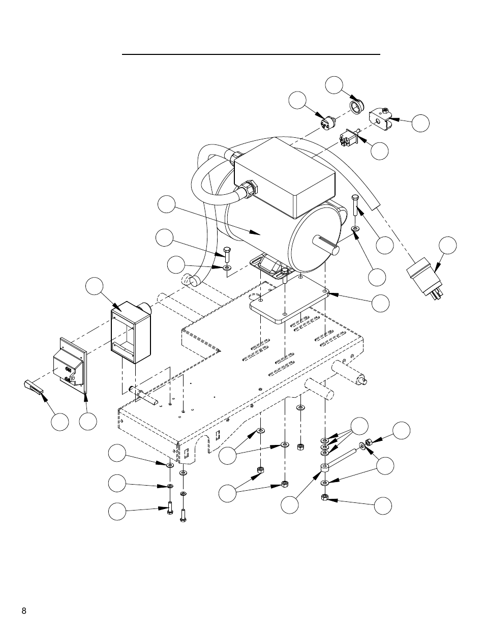 08_09_cc500m xlii electric ass, 5 hp - 1 phase electric motor mount assembly | Diamond Products CC500MXLII User Manual | Page 8 / 40