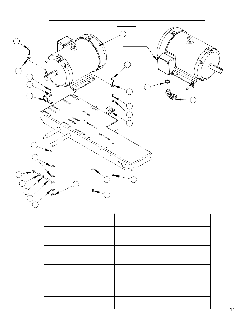 15_7.5hp_3ph_380v_6030332, 5hp- 3ph- 380v elec. motor mt. assembly | Diamond Products CC800M User Manual | Page 17 / 56
