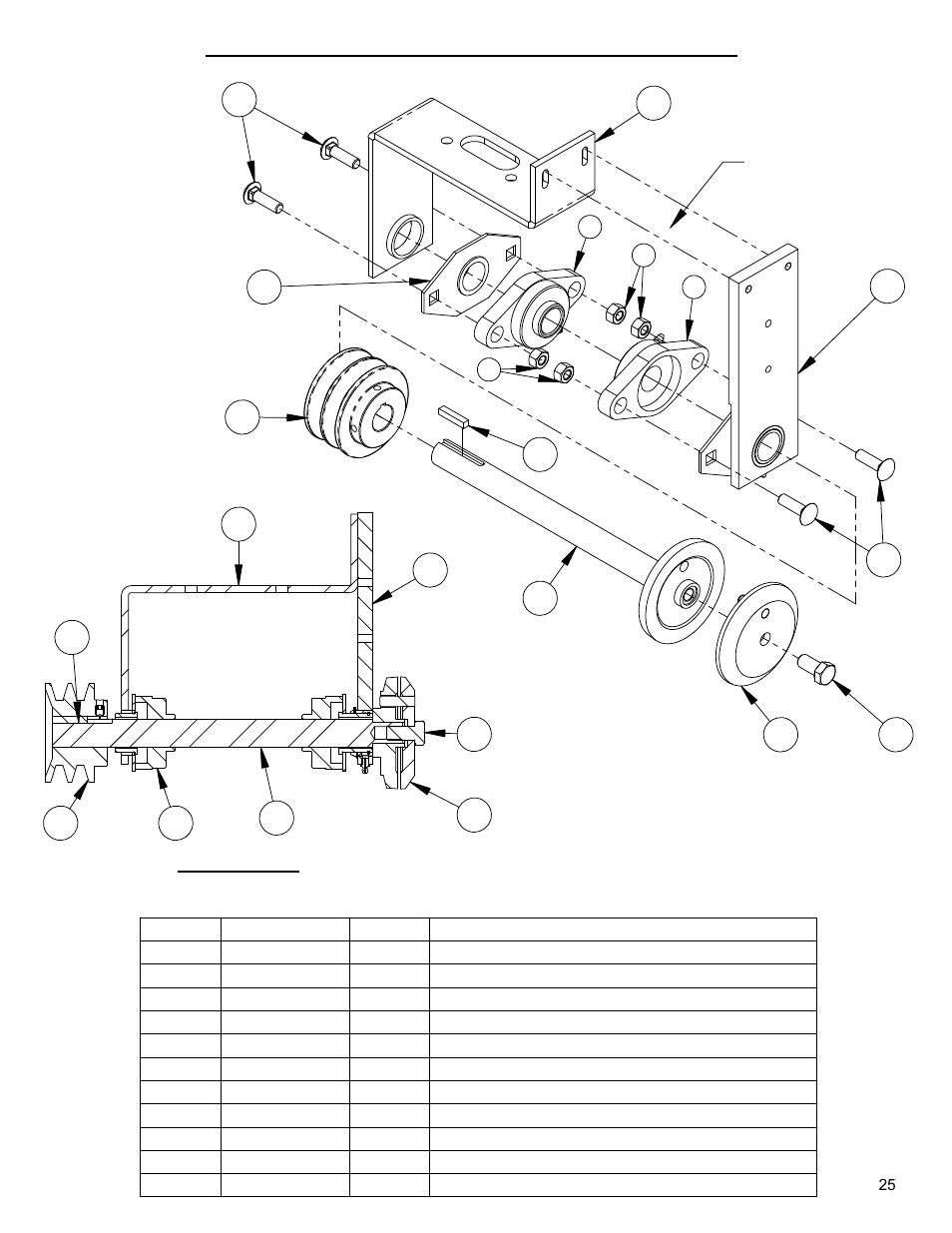 22_elec_blade_shaft_6030455 - s, Electric blade shaft assembly with pulley | Diamond Products CC800M User Manual | Page 25 / 56