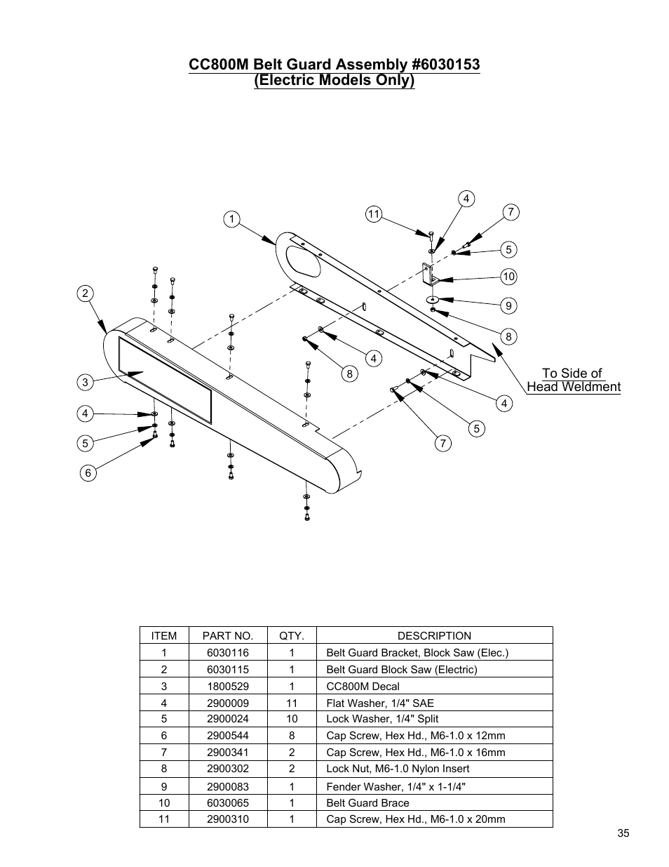 32_elec_belt_guard_6030153, Sheet1, Drawing view1 | Electric motor belt guard assembly | Diamond Products CC800M User Manual | Page 35 / 56
