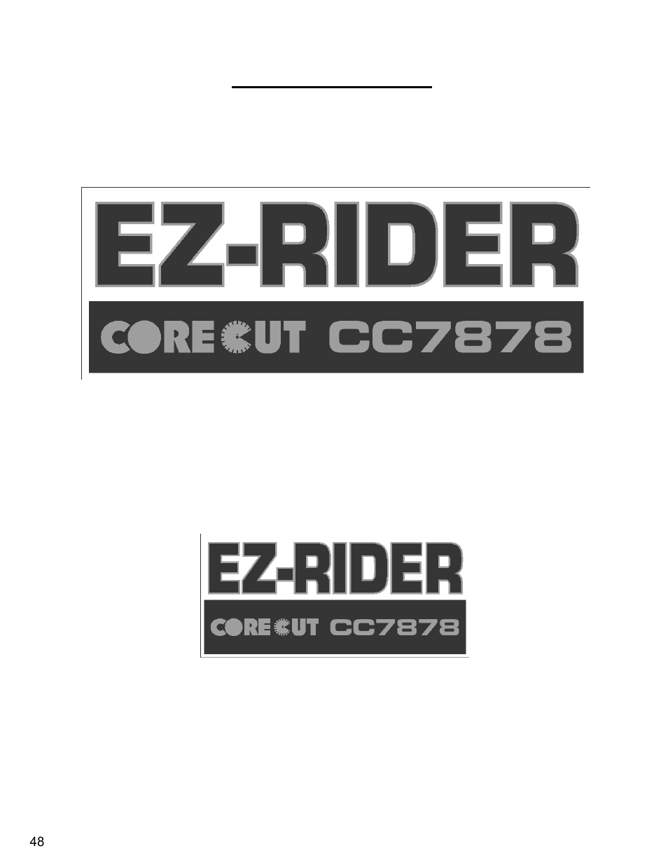 E-z rider decals - sheet1 | Diamond Products CC7874XL User Manual | Page 48 / 56