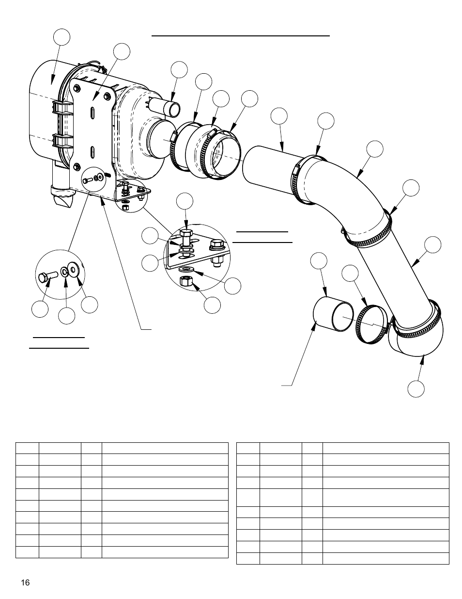 Air cleaner assembly, Detail a, Scale 2 : 5 | Detail b | Diamond Products CC8000 User Manual | Page 16 / 44