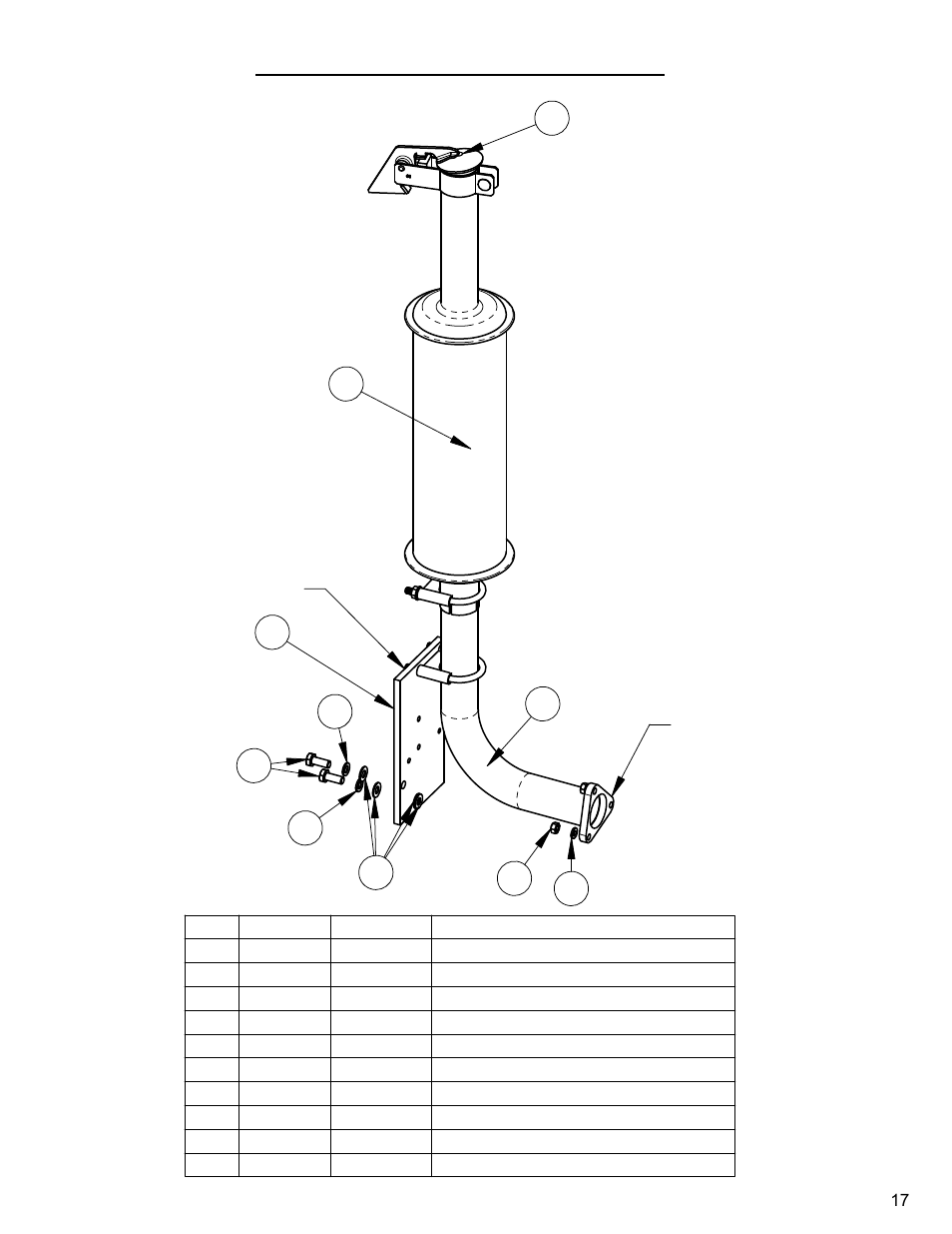 Muffler assembly, Exhaust port, Mounts to flywheel end of engine | Diamond Products CC8000 User Manual | Page 17 / 44