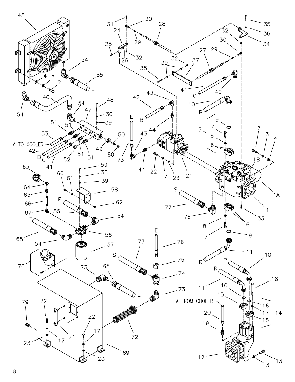Hydraulics group a, Drawing 3. hydraulics group a | Diamond Products CC8000 User Manual | Page 8 / 44