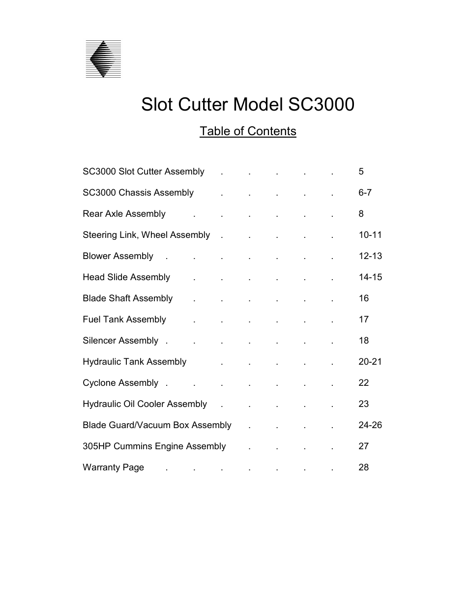 Diamond Products SC3000 User Manual | Page 3 / 28
