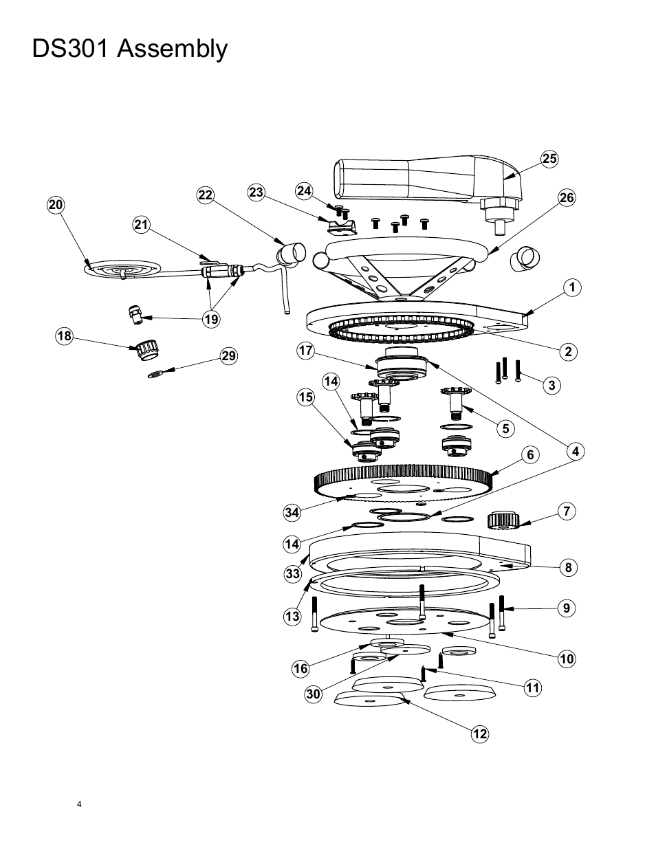 Exploded view | Diamond Products DS301 User Manual | Page 4 / 8