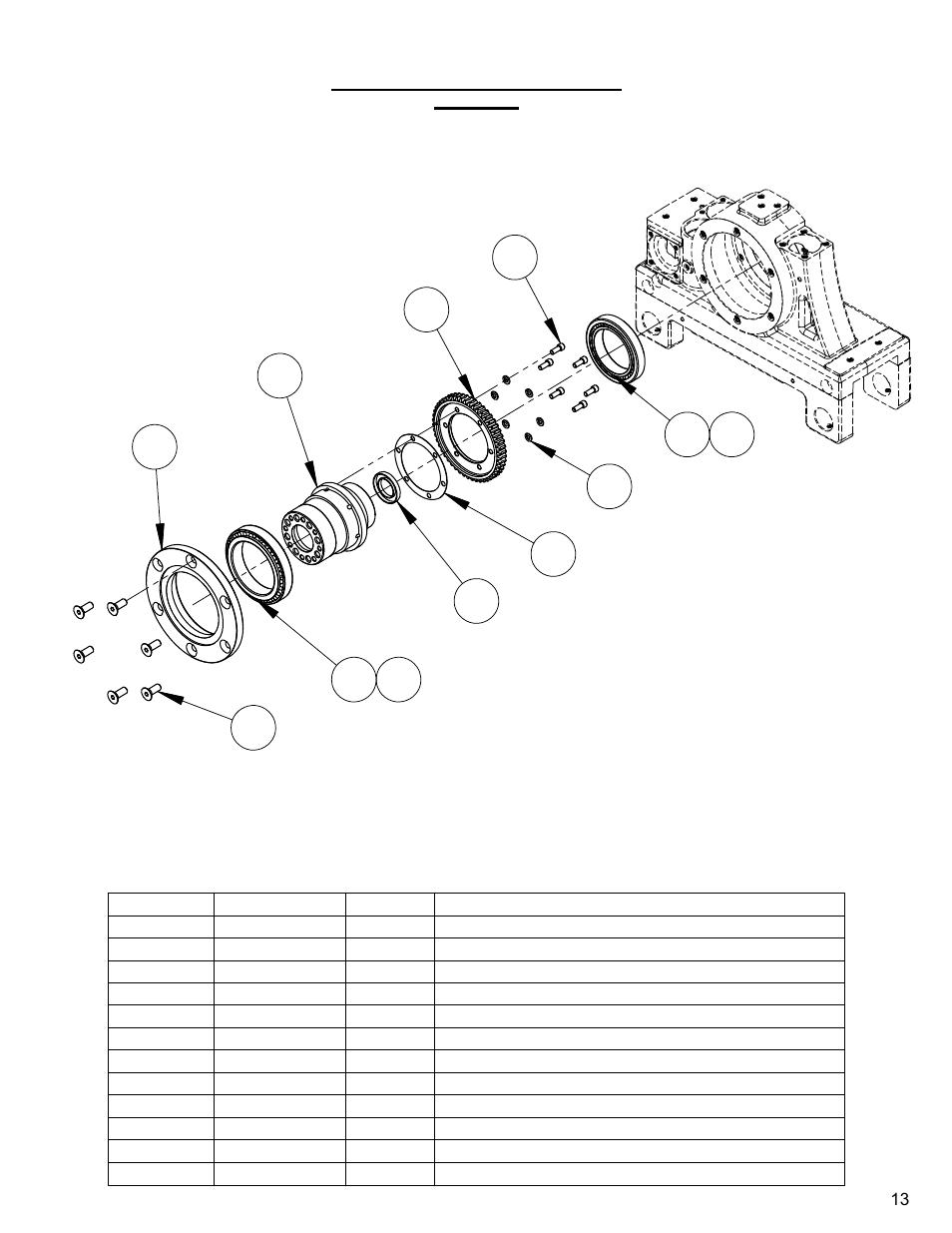 13 - bearing housing assembly, Bearing housing assembly | Diamond Products CC1600 User Manual | Page 13 / 36