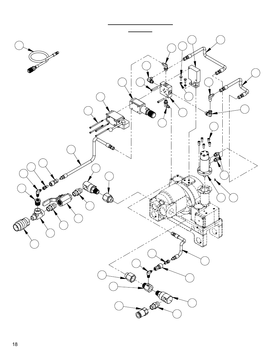 18 - hydraulic assembly, Hydraulic assembly | Diamond Products CC1600 User Manual | Page 18 / 36