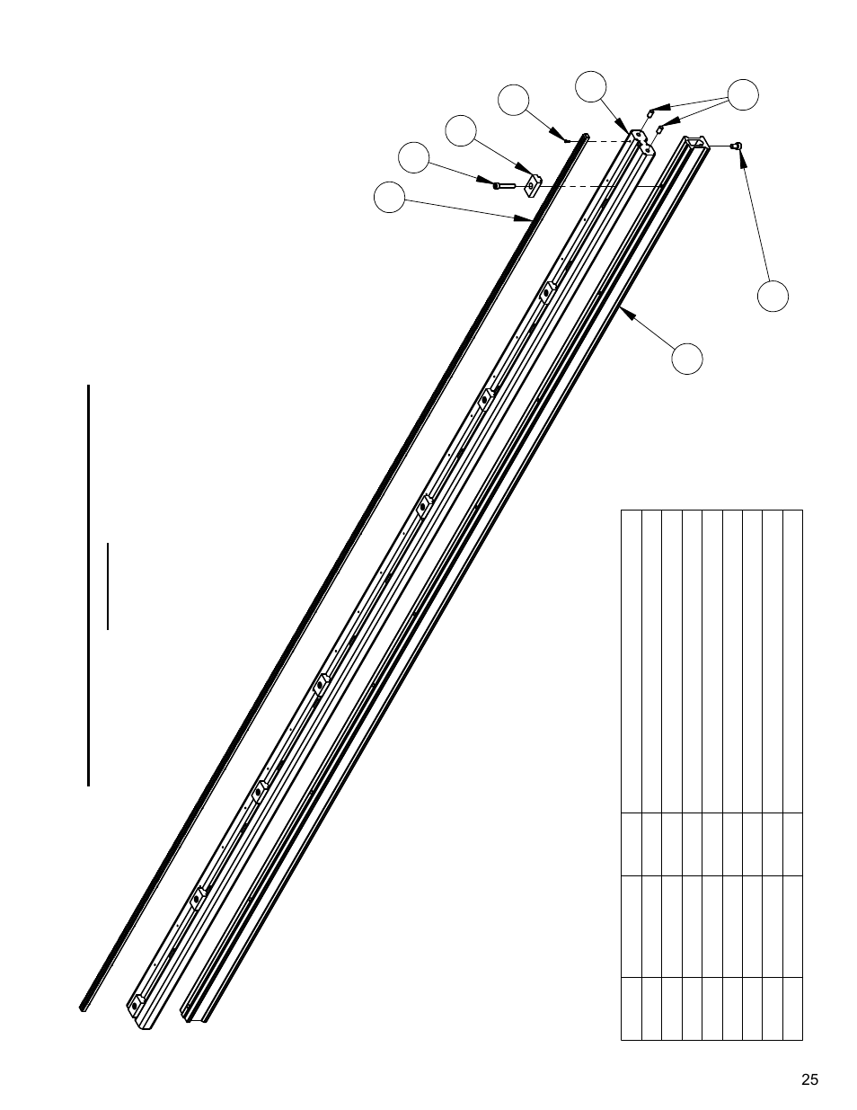25 - 120" track assembly with stiffener, 120” track assembly with stiffener | Diamond Products CC1600 User Manual | Page 25 / 36