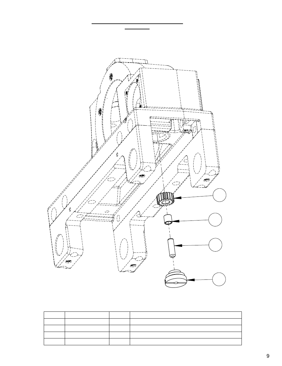 9 - travel ilder gear assembly, Travel idler gear assembly | Diamond Products CC1600 User Manual | Page 9 / 36