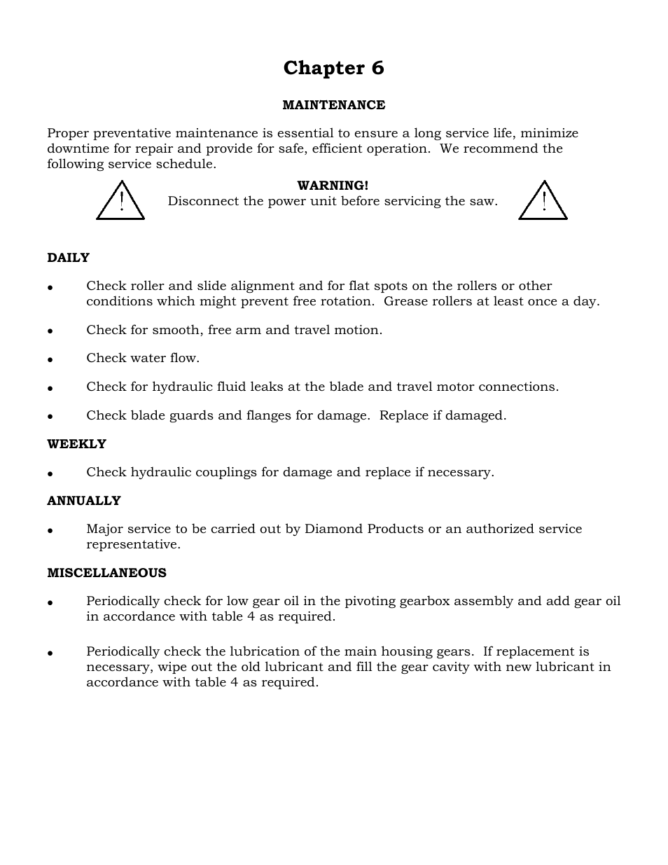Chapter 6 | Diamond Products CC1600 User Manual | Page 14 / 16