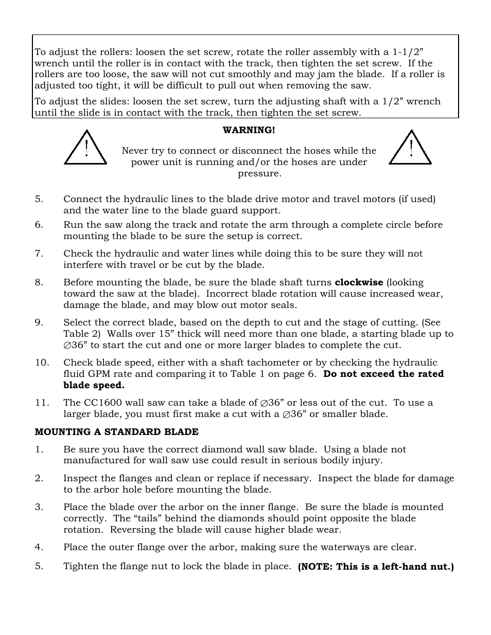 Diamond Products CC1600 User Manual | Page 8 / 16