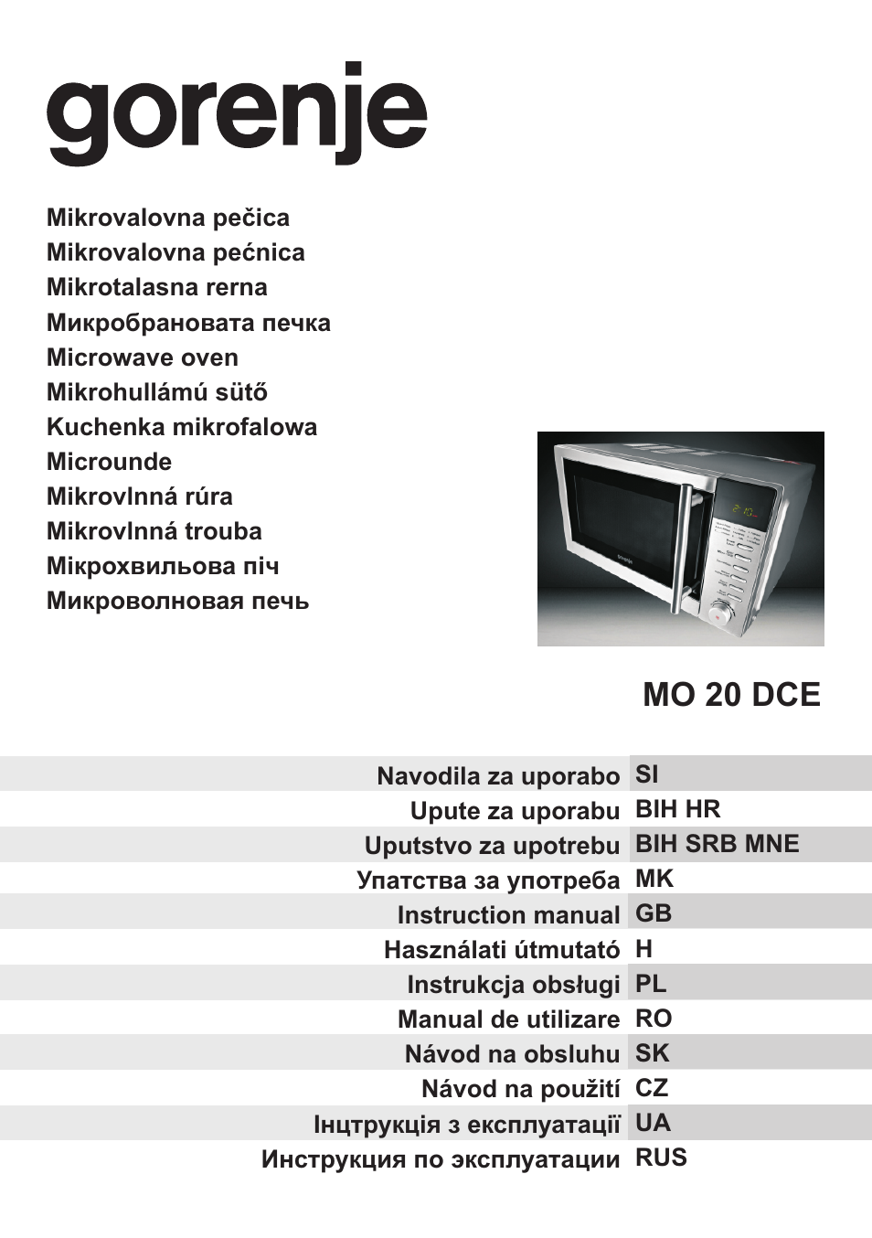 Gorenje MO-20 DGE User Manual | 101 pages