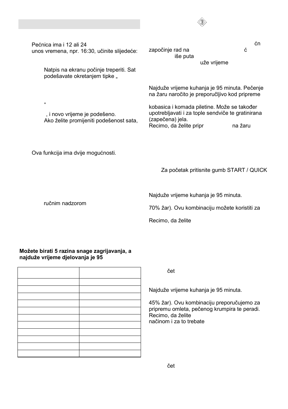 Uputstva za upravljanje | Gorenje MO-20 DGE User Manual | Page 15 / 101