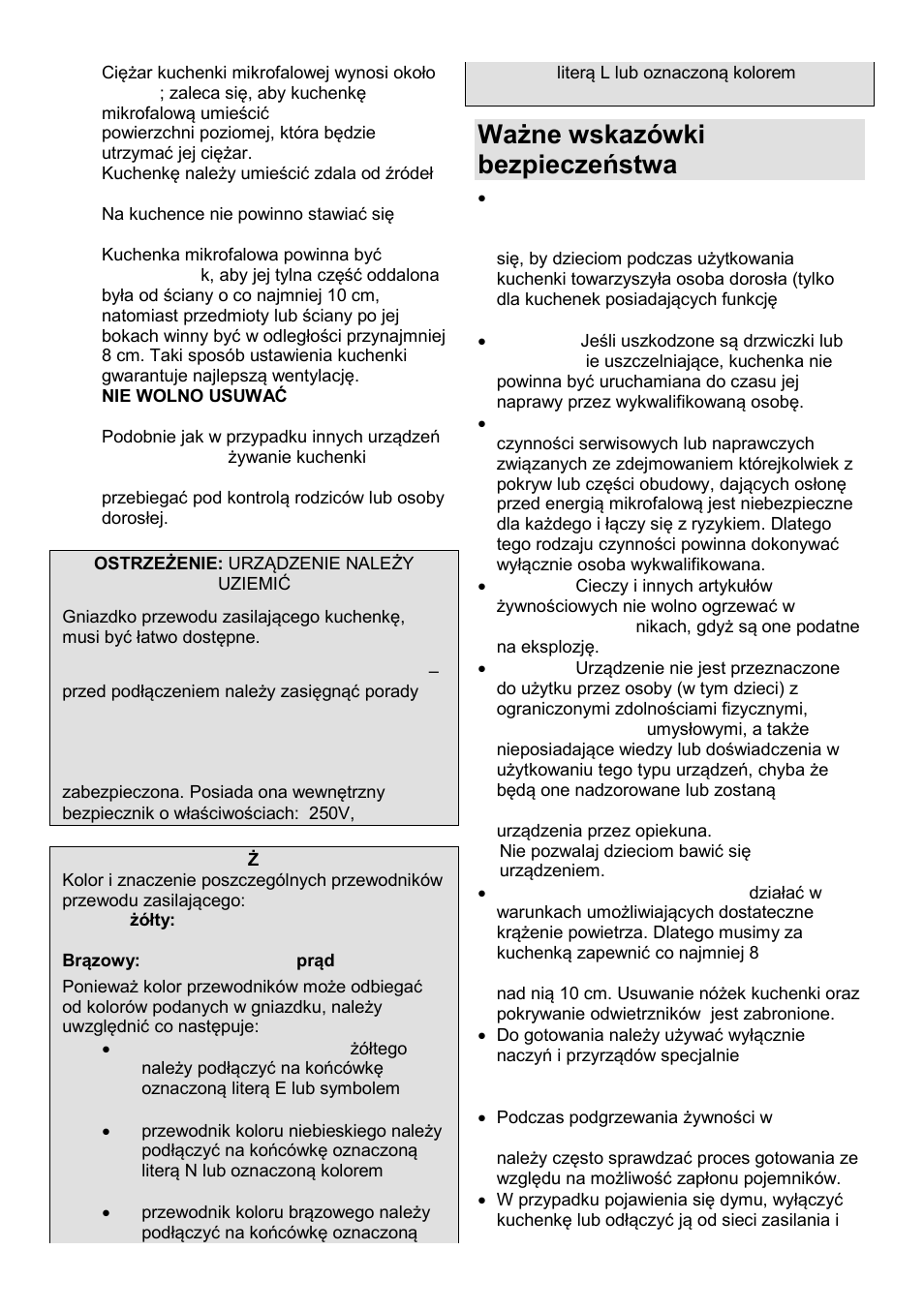 Ważne wskazόwki bezpieczeństwa | Gorenje MO-20 DGE User Manual | Page 54 / 101