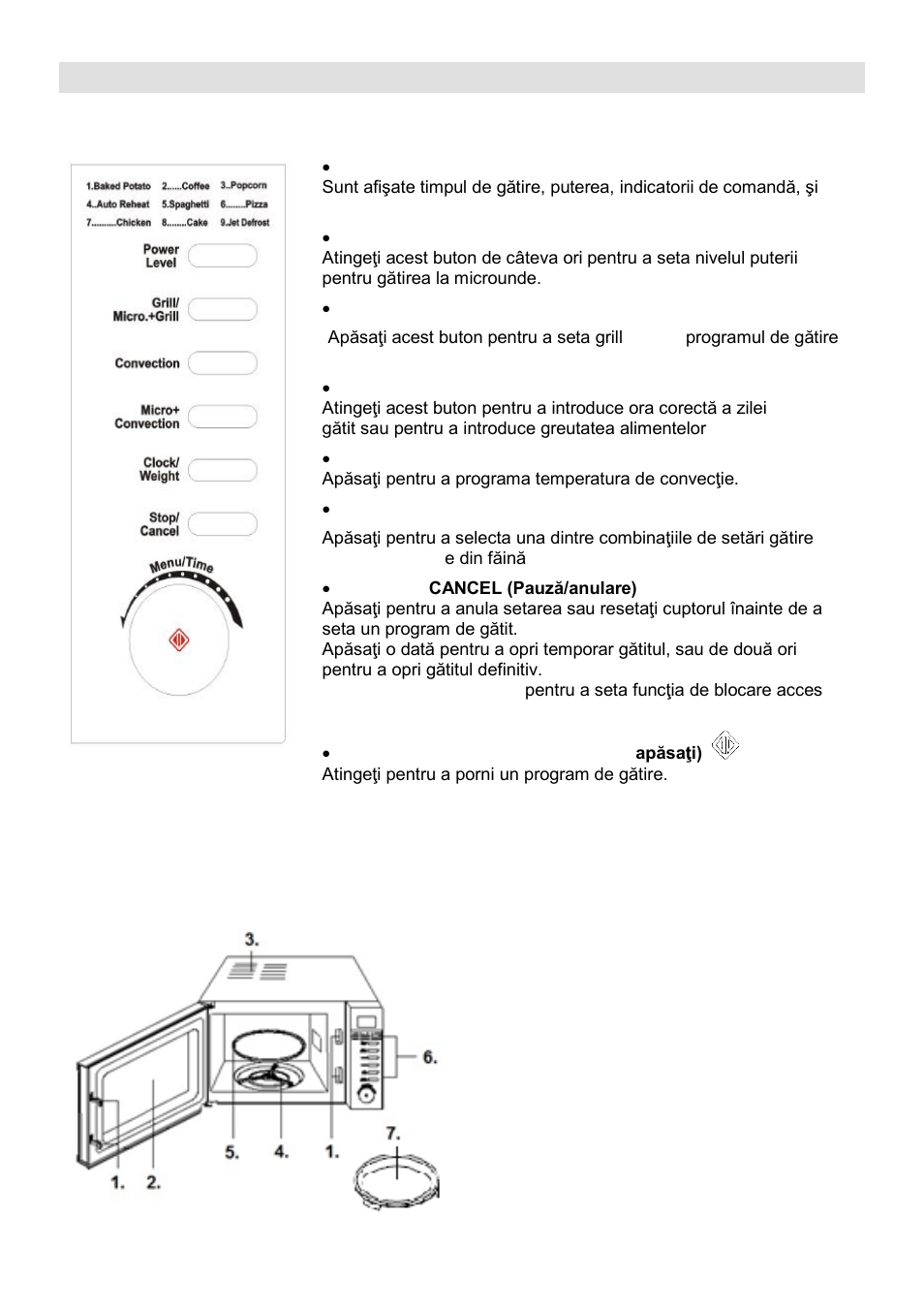 Panou de comenzi | Gorenje MO-20 DGE User Manual | Page 65 / 101