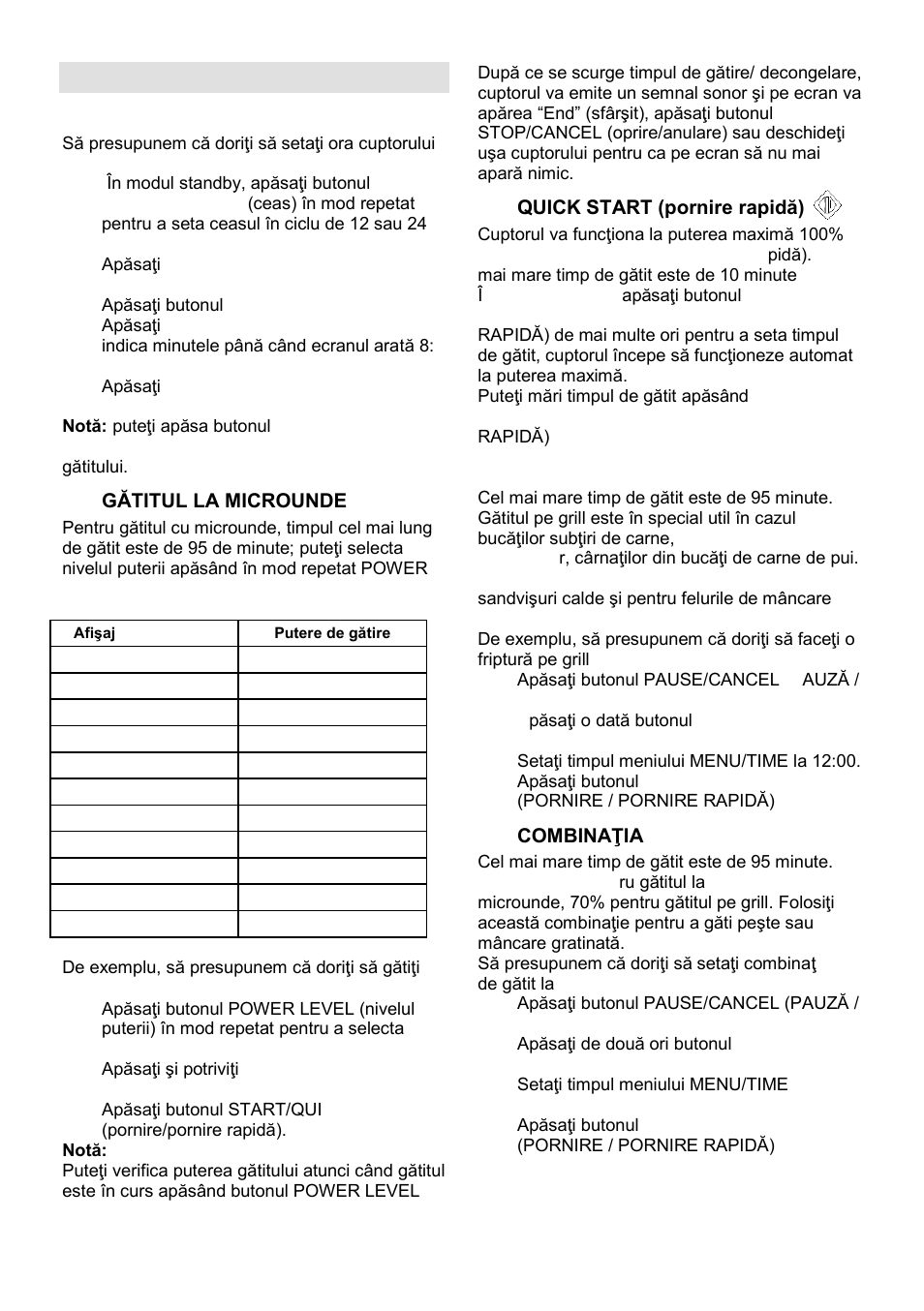 Instructiuni de funtionare | Gorenje MO-20 DGE User Manual | Page 66 / 101