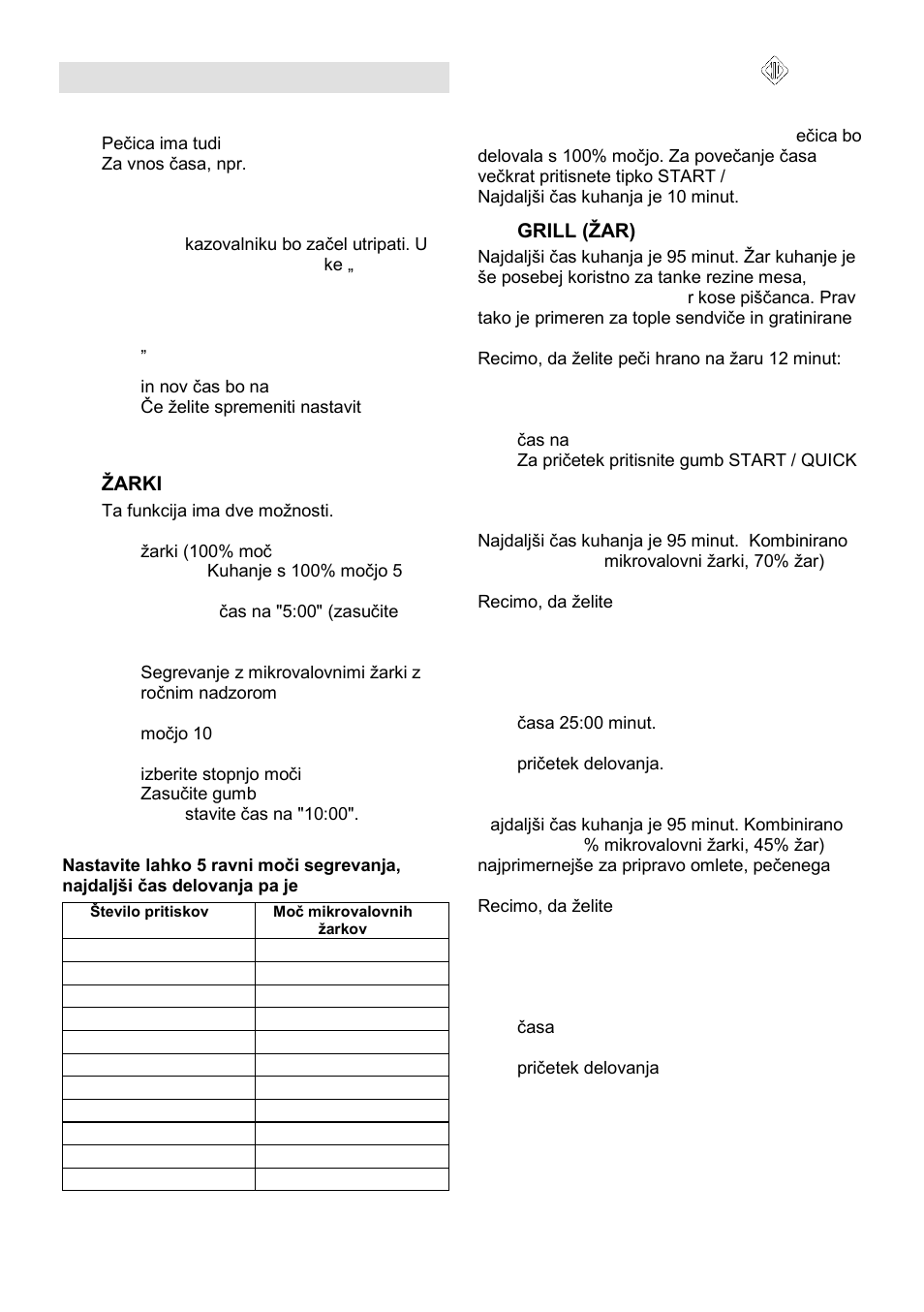 Navodila za upravljanje | Gorenje MO-20 DGE User Manual | Page 7 / 101