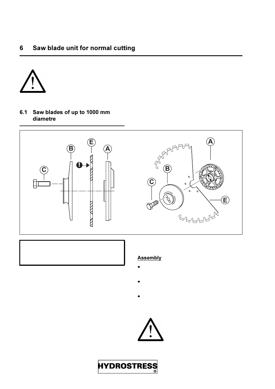 6 saw blade unit for normal cutting, 1 saw blades of up to 1000 mm diametre, 6dz eodgh xqlw iru qrupdo fxwwlqj | Saw blades of up to 1000 mm, Diametre | Diamond Products FZ-4S User Manual | Page 24 / 83