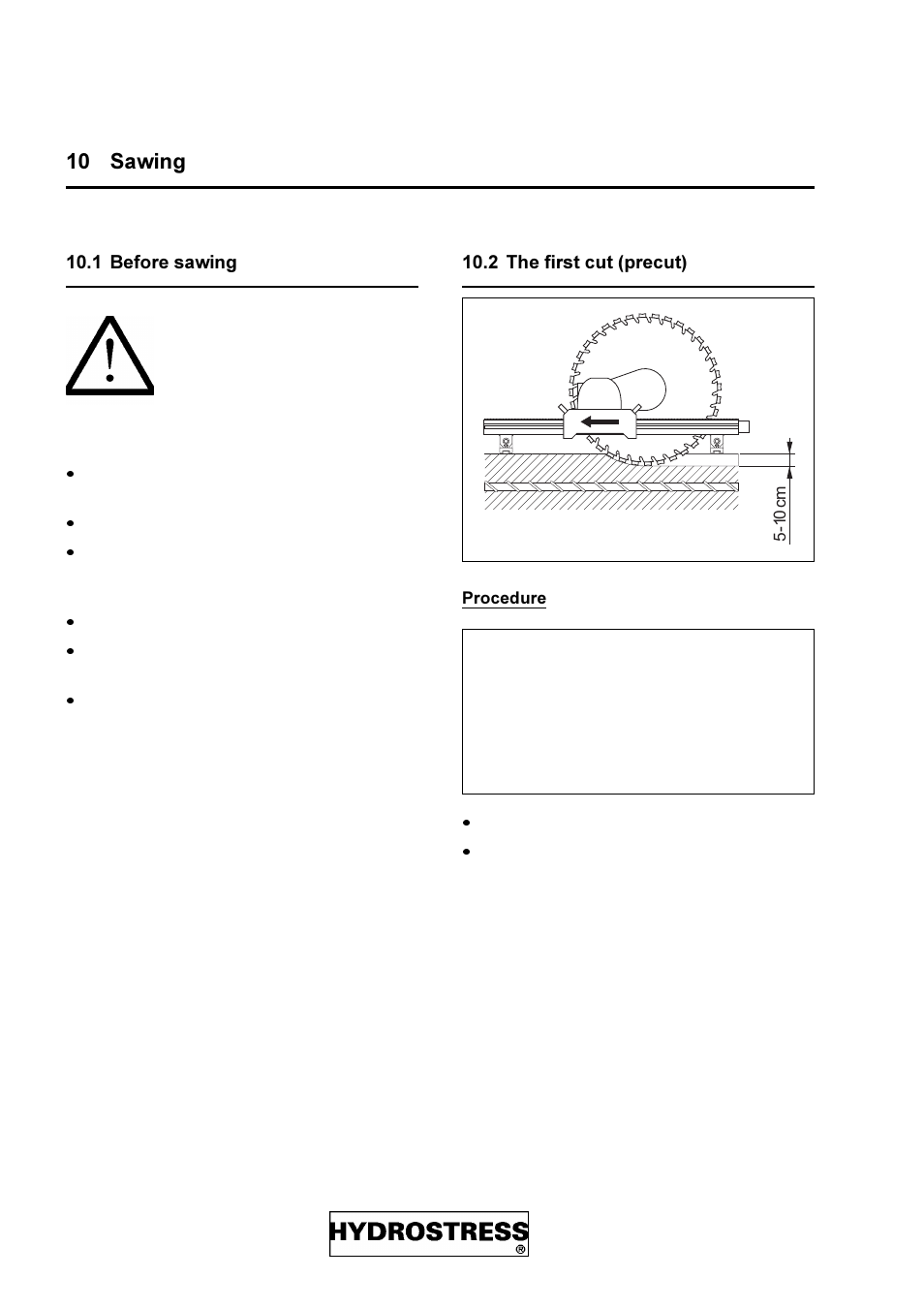 10 sawing, 1 before sawing, 2 the first cut (precut) | 6dzlqj | Diamond Products FZ-4S User Manual | Page 30 / 83