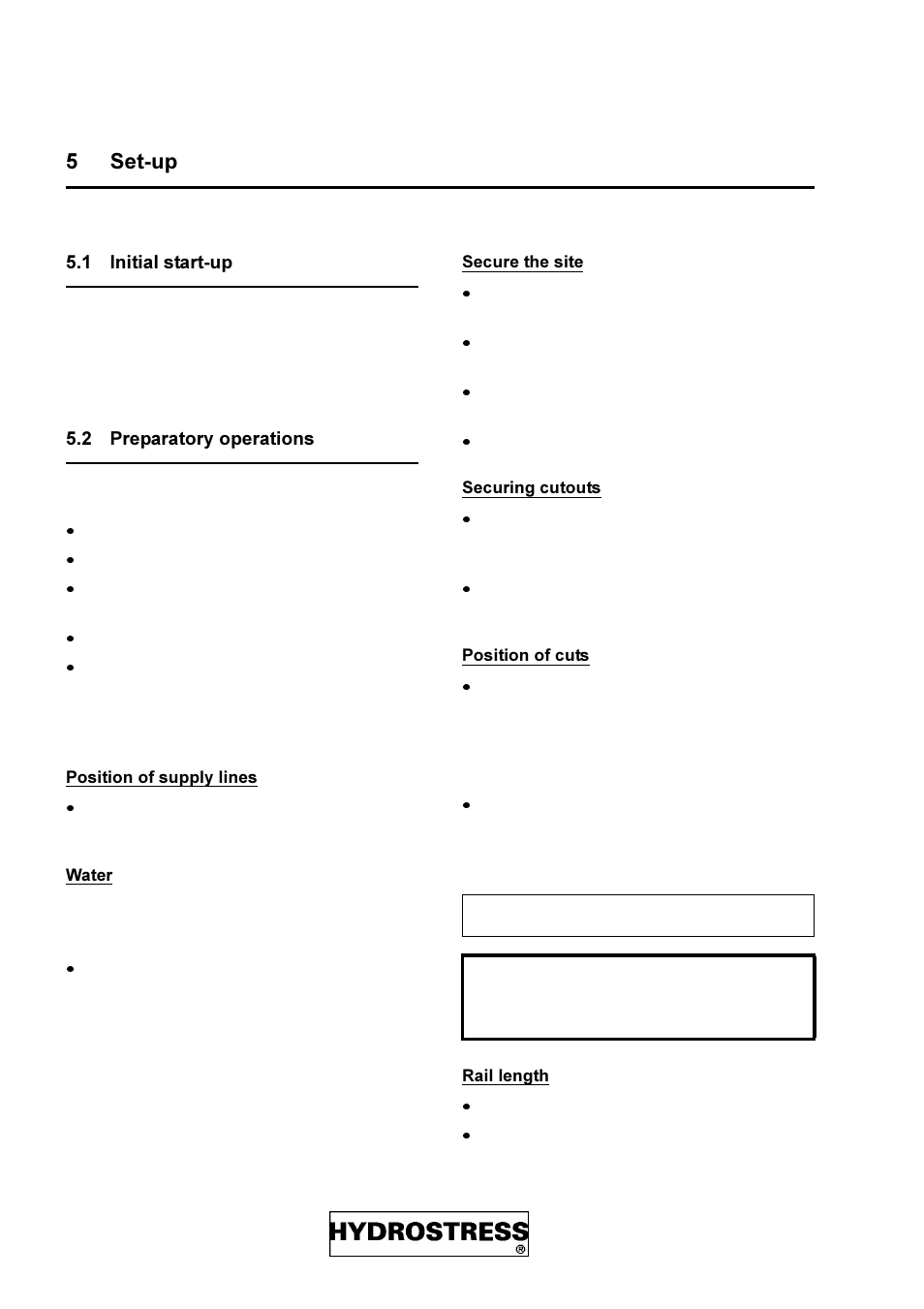 5 set-up, 1 initial start-up, 2 preparatory operations | 6hwxs, Initial start-up, Preparatory operations | Diamond Products DZ-S2 User Manual | Page 16 / 68