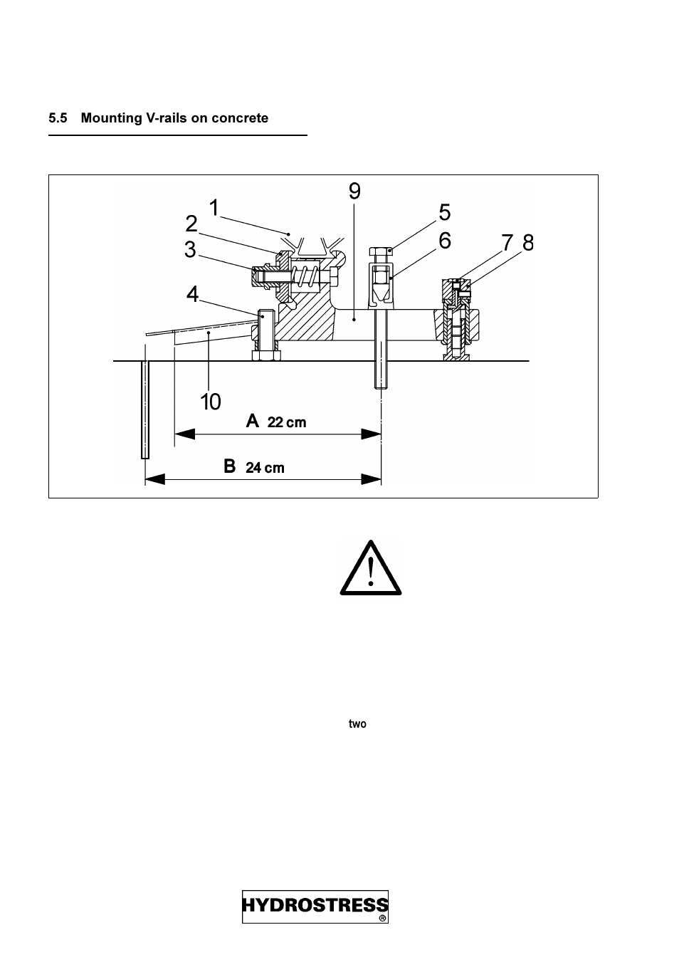 5 mounting v-rails on concrete, Mounting v-rails on concrete | Diamond Products DZ-S2 User Manual | Page 20 / 68