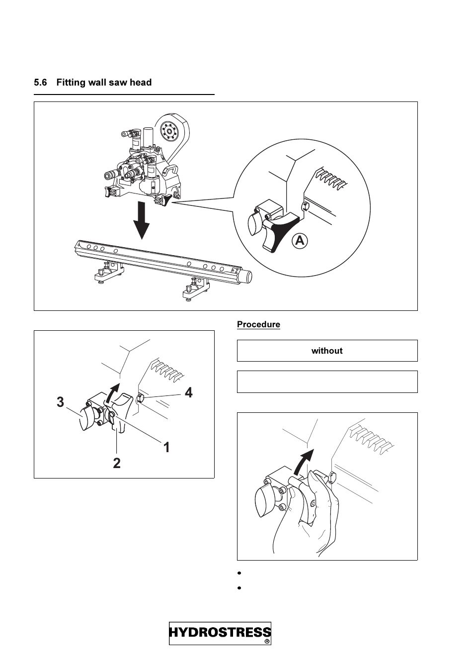 6 fitting wall saw head, Fitting wall saw head | Diamond Products DZ-S2 User Manual | Page 22 / 68