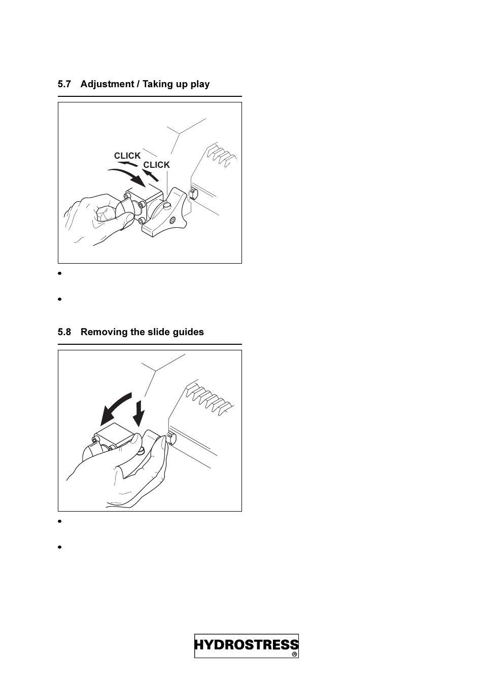 7 adjustment / taking up play, 8 removing the slide guides, Adjustment / taking up play | Removing the slide guides | Diamond Products DZ-S2 User Manual | Page 23 / 68