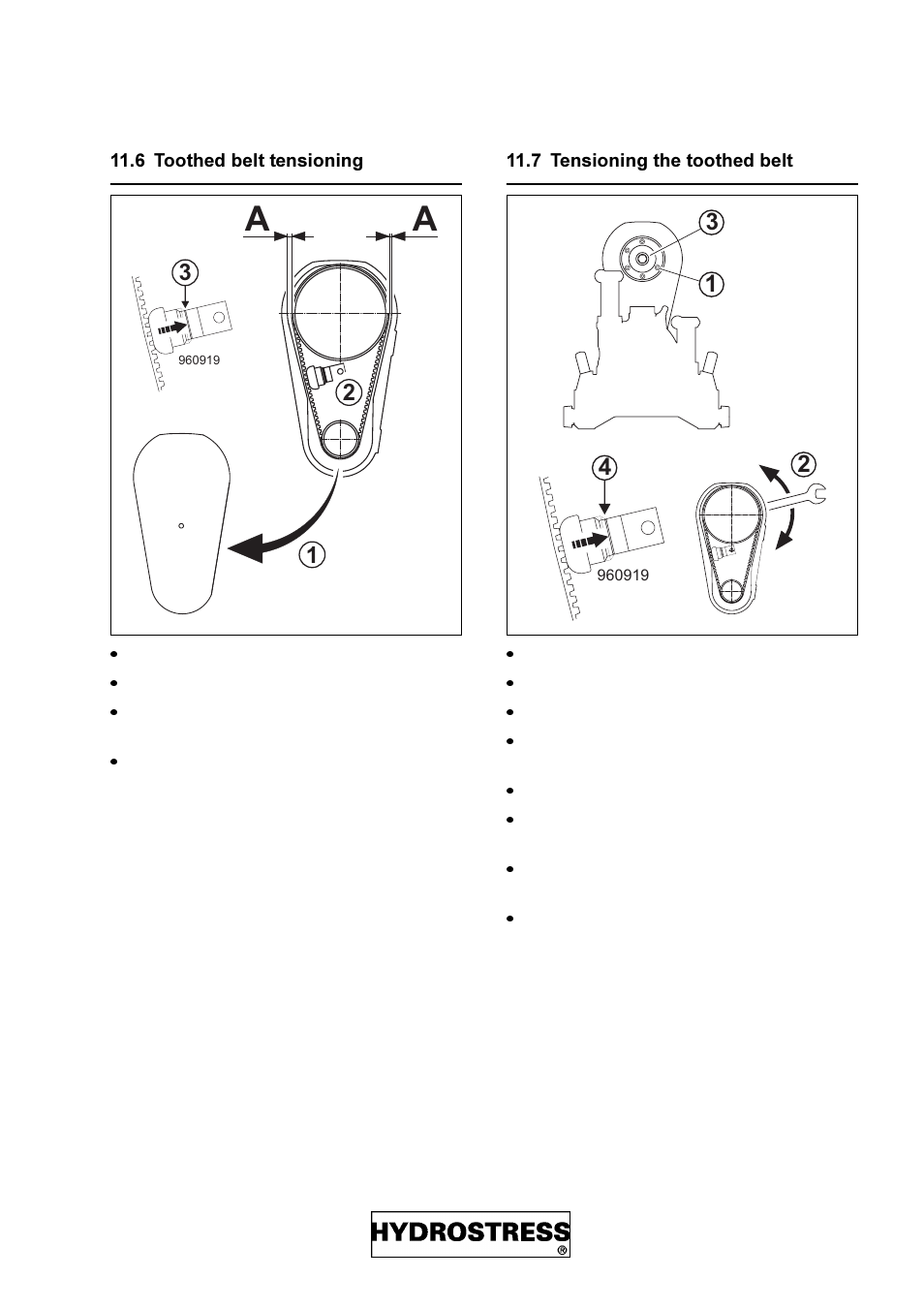 6 toothed belt tensioning, 7 tensioning the toothed belt | Diamond Products DZ-S2 User Manual | Page 35 / 68