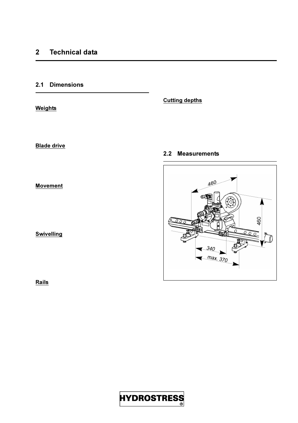 2 technical data, 1 dimensions, 2 measurements | 7hfkqlfdo gdwd, Dimensions, Measurements | Diamond Products DZ-S2 User Manual | Page 9 / 68