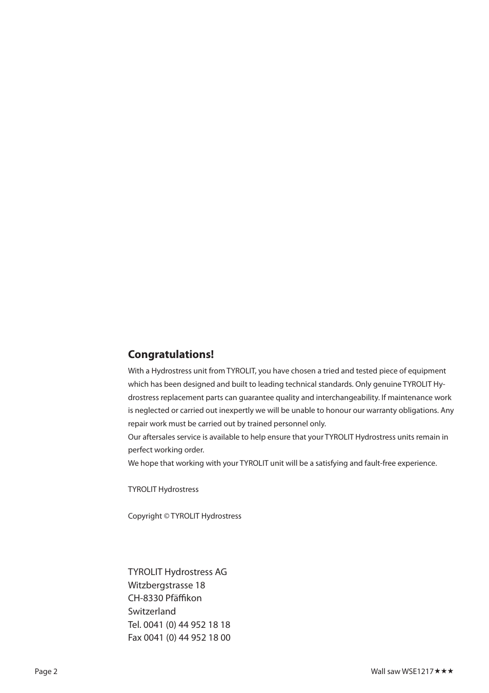 Diamond Products WSE1217 User Manual | Page 2 / 16