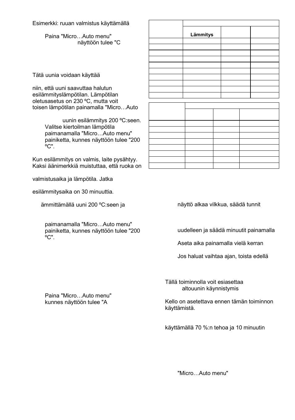 Valmistus kiertoilmatoiminnolla, Auto-valikko, Kello | Ajastin | Gorenje GMO-25 DCB User Manual | Page 146 / 169