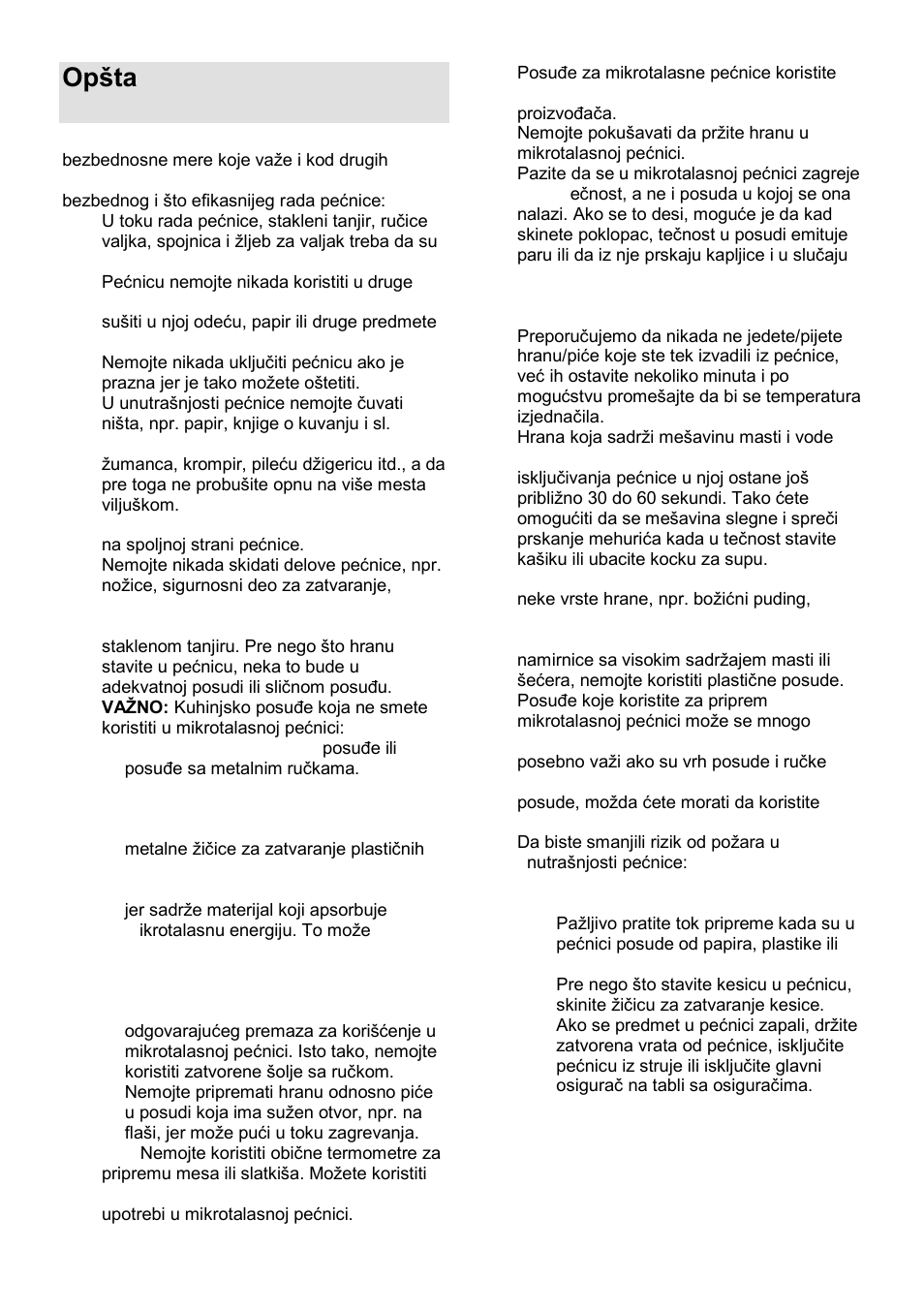 Opńta uputstva za bezbednu upotrebu | Gorenje GMO-25 DCB User Manual | Page 19 / 169