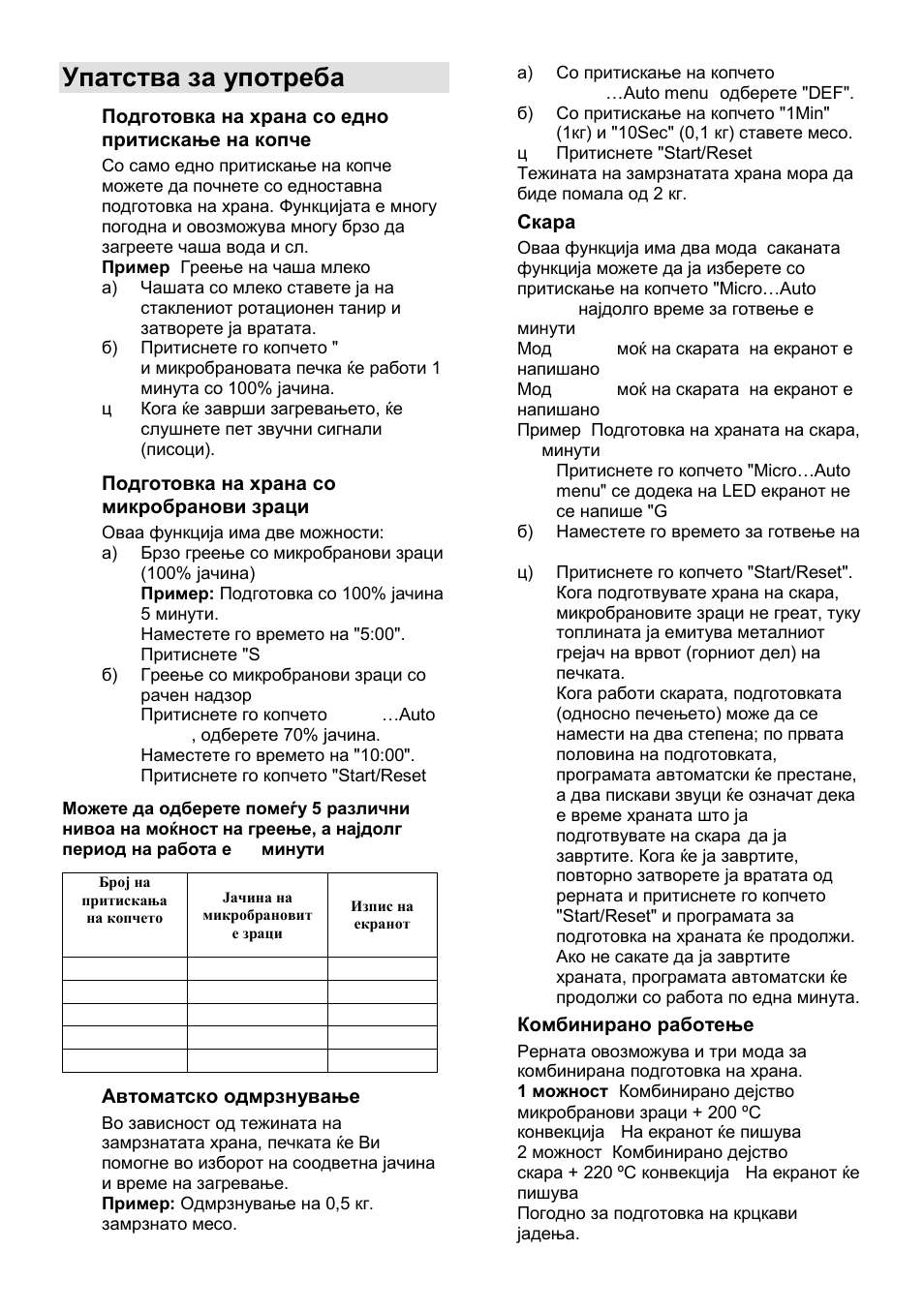 Упатства за употреба, Micro | Gorenje GMO-25 DCB User Manual | Page 30 / 169